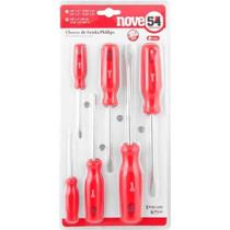 Kit Jogo Chave De Philips E Fenda com 6 peças De Aço Profissional