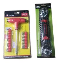 KIt Jogo Chave Soquete 8 Em 1 Soquetes Com Chave T Philips Fenda Mecânico Multi Funcional
