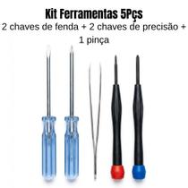 Kit Jogo Chaves Fenda Philips Com Pinça Precisão 5 Peças
