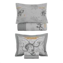 Kit Jogo Colcha + Jogo de Cama Solteiro Karsten 100% Algodão