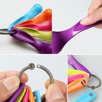 Kit Jogo Colheres Cozinha Medidoras 5 Peças Medida Colorida