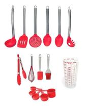 Kit Jogo Colheres Silicone Utensílios Para Cozinha 16 Peças