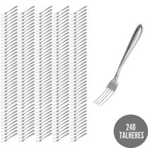 Kit Jogo com 240 Talheres Garfo Aço Inox Grosso Jantar Bar