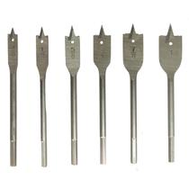 Kit Jogo com 6 Brocas Chatas para Madeira Titanium Platina