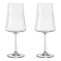 Kit Jogo Conjunto 2 Taças de Cristal para Vinho Drink Bohemia 560ml XTRA NDI Alta Elegante Resistente Moderna