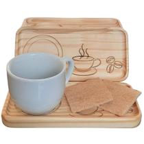 Kit Jogo Conjunto 4 Pires Retangulares para Xícaras de Café e Chá - Pires35