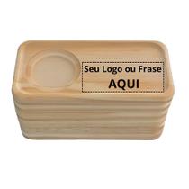 Kit Jogo Conjunto 50 Pires Retangulares para Xícaras de Café e Chá - Madeira Pinus