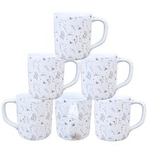 Kit Jogo Conjunto 6 Canecas 300ml Porcelana Estampa Variada