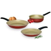 Kit Jogo Conjunto Frigideiras Francesas e Frita Ovo Antiaderente