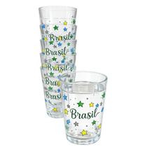 Kit Jogo Copo Americano Brasil 180ml 6 Peças Kit Jogo Copo Americano Brasil 180ml 6 Peças