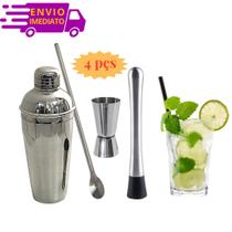 Kit Jogo Coqueteleira 500ml para Barman Caipirinha Drinks