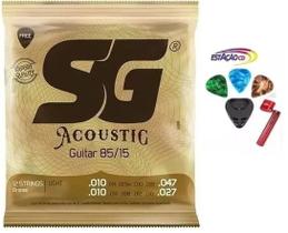 Kit Jogo Corda Violão Aço 12 Cordas .010 - SG + Acessórios