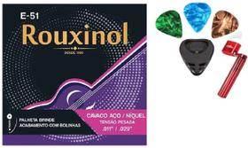 Kit Jogo Cordas Aço Cavaquinho Rouxinol E-51+ Acessórios Kit Jogo Cordas Aço Cavaquinho Rouxinol E-51+ Acessórios