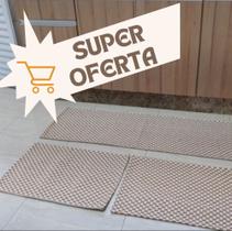 Kit Jogo Cozinha 3 Peças Antiderrapante Algodão Geométrico