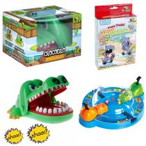 Kit Jogo Crocodilo Croc Croc Morde Dedo + Jogo Hipopótamo Papa Tudo