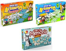 Kit Jogo da Memória Coletivos + Alfabeto Imagens + Alfabeto AZ Presente de Aniversário