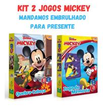 Kit Jogo Da Memoria E Quebra Cabeça Mickey Infantil