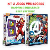 Kit Jogo Da Memoria E Quebra Cabeça Vingadores Menino Kit Jogo Da Memoria E Quebra Cabeça Vingadores Menino