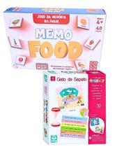 Kit Jogo Da Memória Infantil Madeira Memo Food Bilingue E Gato De Sapato Raciocinio Logico Interativo 4 Anos