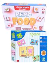 Kit Jogo Da Memória Infantil Madeira Memo Food Bilingue E Opostos Raciocinio Logico Educativo Kit Jogo Da Memória Infantil Madeira Memo Food Bilingue E Opostos Raciocinio Logico Educativo
