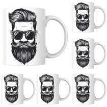 Kit Jogo De 4 Canecas Barbeiro Barbearia De Porcelana Mimo