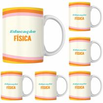 Kit Jogo De 4 Canecas Educação Física Porcelana Presente