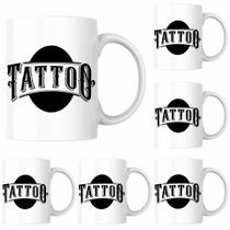 Kit Jogo De 4 Canecas Tatto Tatuador De Porcelana Presente