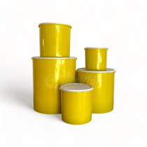 Kit Jogo de 5 Potes Mantimentos Plástico Resistente 5 Peças Utilidades Domésticas ArtVida