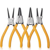 Kit Jogo De Alicate Para Travar Anel 7 Polegadas Curvo Reto 4 Peças