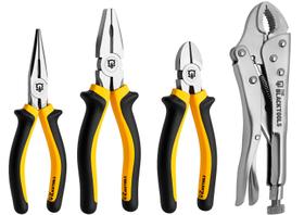 Kit Jogo De Alicates Corte Bico Universal e Pressão 4 Peças Bka400 The Black Tools