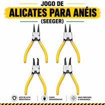 Kit/Jogo de Alicates para Anéis Seeger 7, da Idea, Composto por 4 Peças, Indicado para Instalação e Remoção de Anéis Internos e Externos Kit/Jogo de Alicates para Anéis Seeger 7, da Idea, Composto por 4 Peças, Indicado para Instalação e Remoção de Anéis Internos e Externos