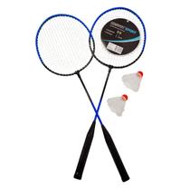 Kit Jogo De Badminton Semi Profissional Com 2 Raquetes Resistentes 2 Petecas Macia e 1 Bolsa