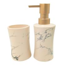 Kit Jogo De Banheiro Lavabo Cerâmica Roma 2 Peças 230Ml Kit Jogo De Banheiro Lavabo Cerâmica Roma 2 Peças 230Ml