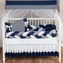 Kit Jogo De Berço Americano Trançado 11Pçs Edredom E Saia Kit Jogo De Berço Americano Trançado 11Pçs Edredom E Saia