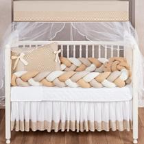 Kit Jogo De Berço Americano Trançado 11Pçs Edredom E Saia