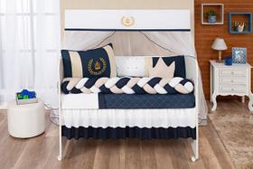 Kit Jogo De Berço Kit Protetor Berço Trançado Com Saia Kit Jogo De Berço Kit Protetor Berço Trançado Com Saia