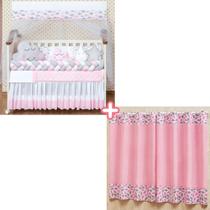 Kit Jogo De Berço Nuvem Menina Menino 13 Peças Com Cortina 2,00m x 1,70m e Saia Novo Kit Jogo De Berço Nuvem Menina Menino 13 Peças Com Cortina 2,00m x 1,70m e Saia Novo