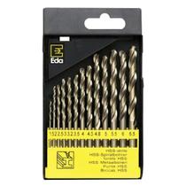 Kit Jogo de Brocas 13 Peças 1,5 a 6,5mm Para Furadeira Metal Aço Rápido