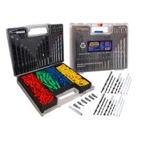 Kit Jogo De Brocas Bits E Buchas Com 300 Peças Multiuso Uso Profissional - Vários Tamanhos Estojo