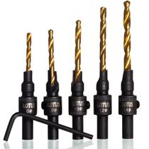 Kit Jogo De Brocas Escareadoras Para Madeira Furadeira Carpinteiro 6 a 14mm 5 Peças
