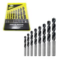 Kit Jogo De Brocas Madeira 8 Peças 3 A 10mm Com Estojo