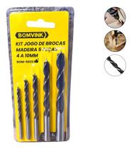 kit jogo de brocas para madeira 5 peças 4 a 10mm kit jogo de brocas para madeira 5 peças 4 a 10mm