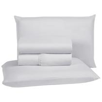 Kit jogo de Cama 400 Fios King 4 Peças Hotel Pousada Tecido Acetinado 40cm Altura