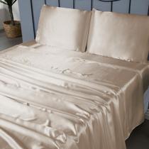 Kit Jogo de Cama Casal Cetim Charmousse Antifrizz Lençol c/ Elástico Completo 4 Peças Kit Jogo de Cama Casal Cetim Charmousse Antifrizz Lençol c/ Elástico Completo 4 Peças