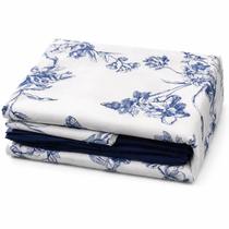 Kit Jogo De Cama Casal Estampa Floral 100% Algodão / Manta Velour Casal Kit Jogo De Cama Casal Estampa Floral 100% Algodão / Manta Velour Casal