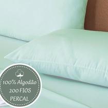 Kit Jogo de Cama King Size Lençol com Fronha Percal 200 fios 100% Algodão Cores Modernas e Suaves 4 peças Roupa de Cama Completo