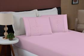 Kit Jogo De Cama Lençol Micropercal Queen Gran Moratta 200 Fios Bordado 3 Peças - Rose Kit Jogo De Cama Lençol Micropercal Queen Gran Moratta 200 Fios Bordado 3 Peças - Rose