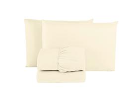 Kit Jogo de Cama Lençol Solteiro 200 Fios Algodão com Virol 3 peças