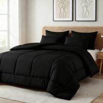Kit Jogo de Cama Queen 6 Peças com Edredom Dupla Face Macio e Suave Casa Dona