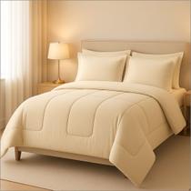 Kit Jogo de Cama Queen 6 Peças com Edredom Dupla Face Macio e Suave Casa Dona